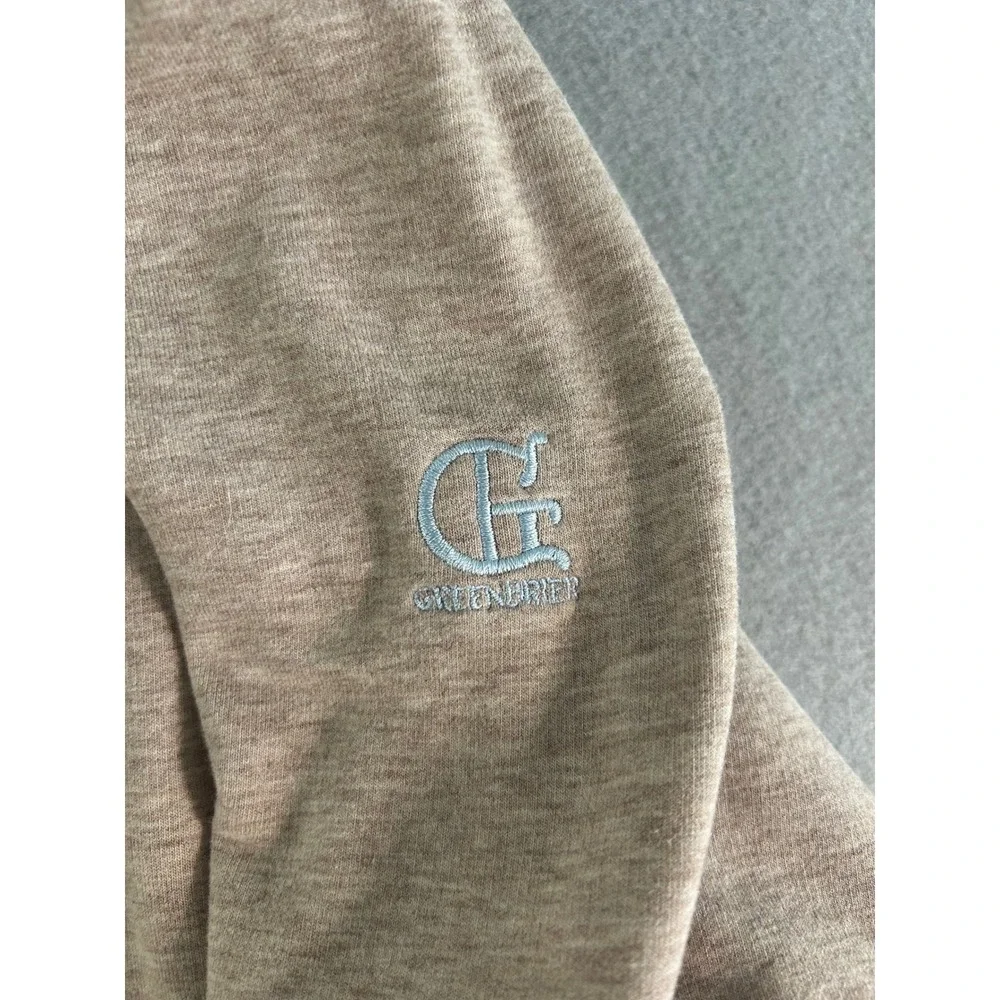 Criquet Quarter Zip Pullover Mens XL Tan Heathered Greenbrier Modal‎ Blend Soft